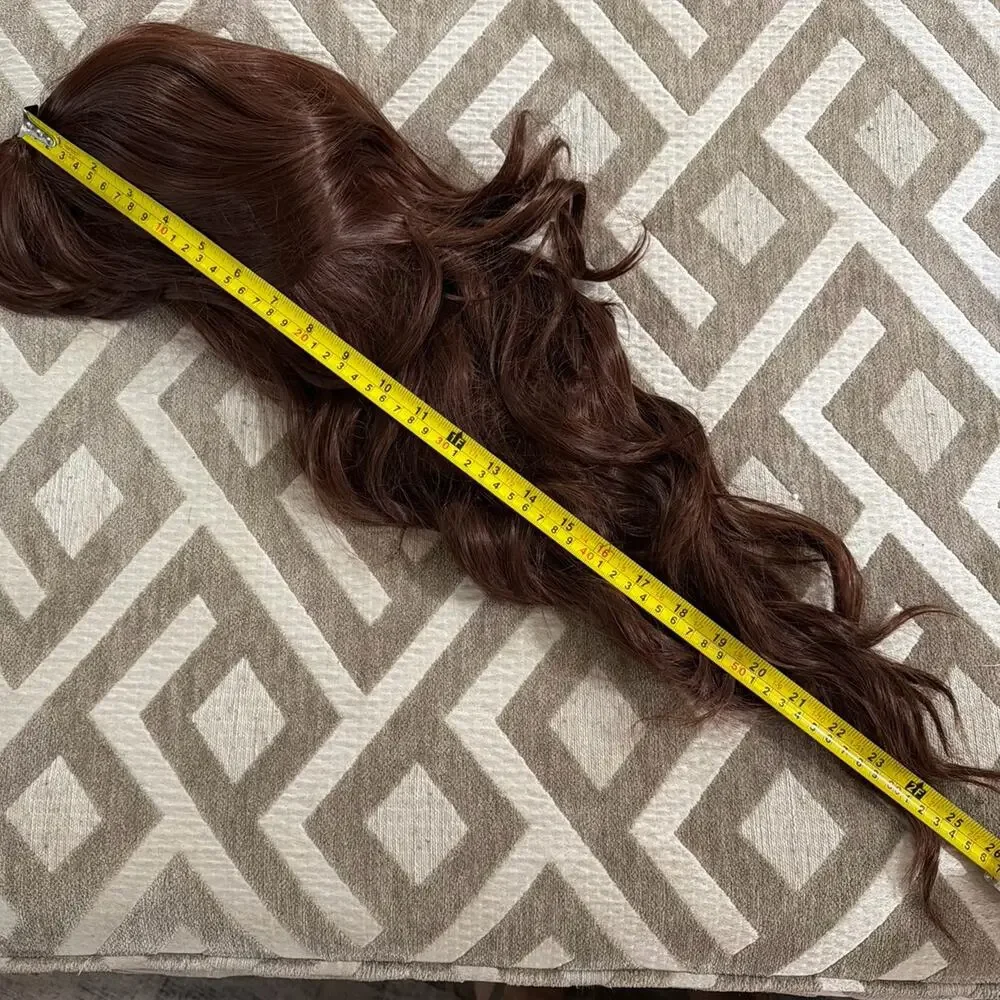 Synthetic Red Wig with bangs and beautiful wavy layers 26 inches